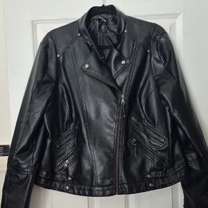 Black Pleather Women's Jacket